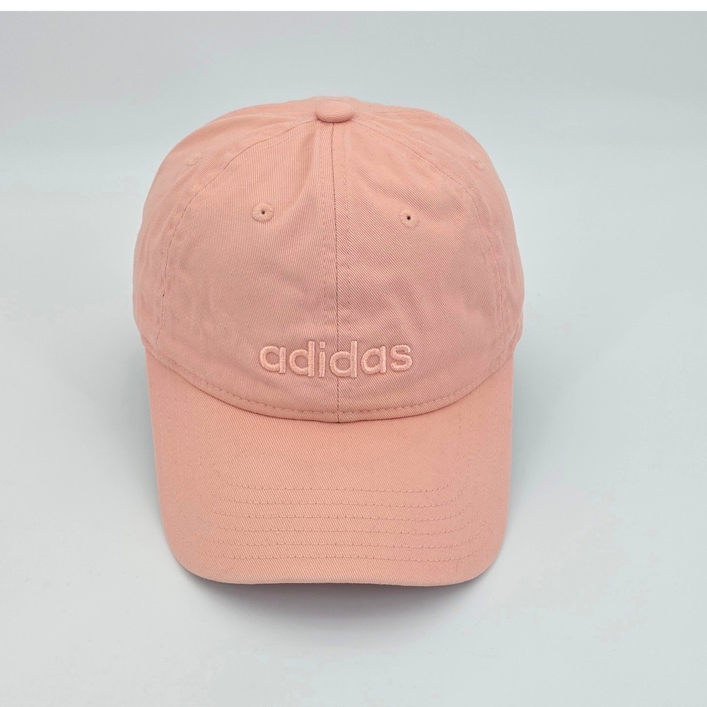 adidas Hat Cap Womens Strap Back Pink Peach Climalite Relaxed Hike Gym Casual